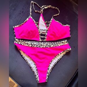 Hot Pink/Leopard print Bikini
